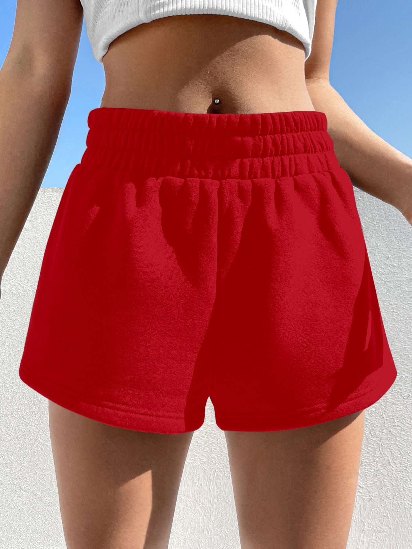 SIMONE LETTER PATCHED DETAIL TRACK SHORTS