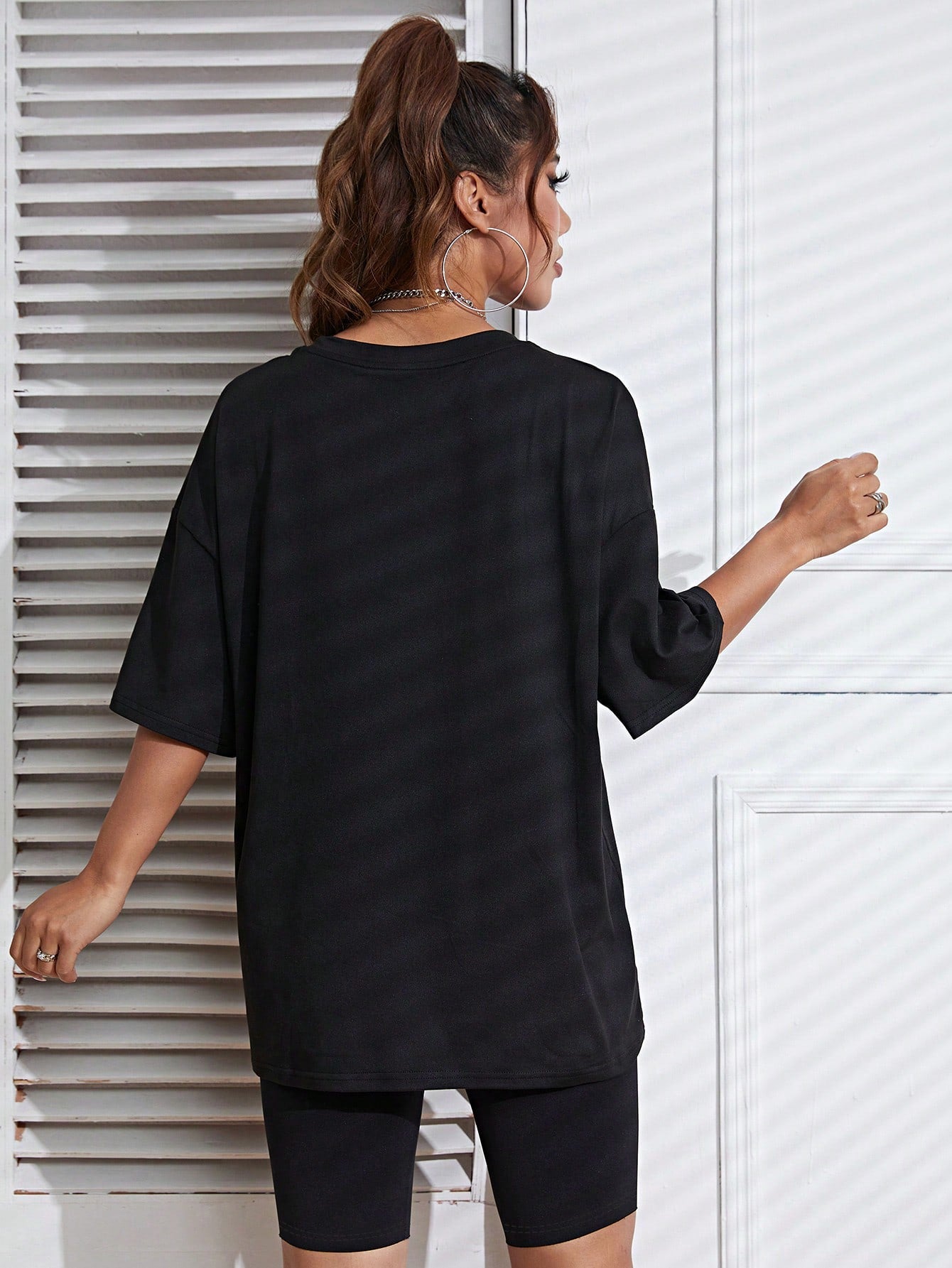 BELÉN MOON & SUN PRINT DROP SHOULDER TEE TOP & T-SHIRT