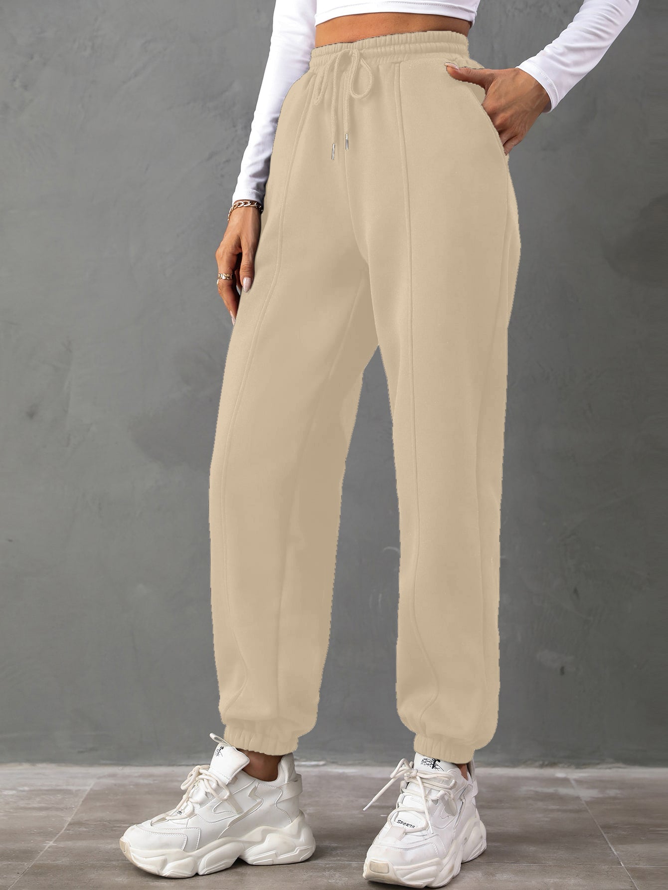FELIX SOLID DRAWSTRING WAIST SWEATPANTS NORTH RELAXED FIT JOGGER PANTS