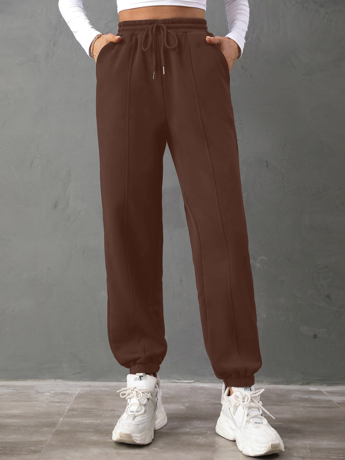 FELIX SOLID DRAWSTRING WAIST SWEATPANTS NORTH RELAXED FIT JOGGER PANTS