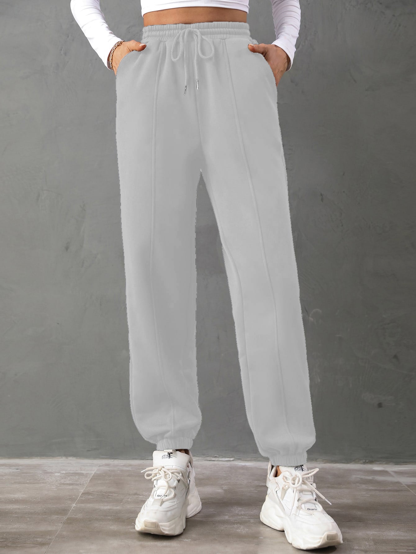 FELIX SOLID DRAWSTRING WAIST SWEATPANTS NORTH RELAXED FIT JOGGER PANTS