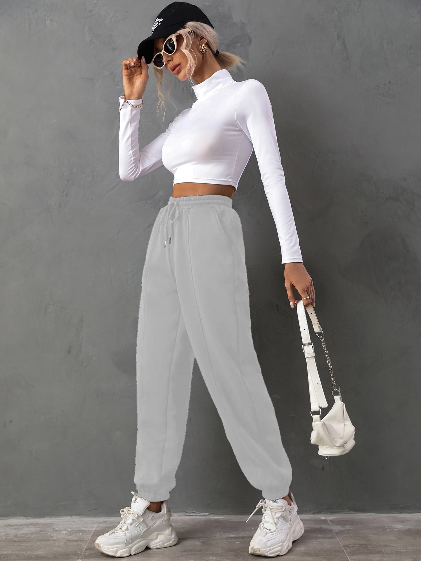 FELIX SOLID DRAWSTRING WAIST SWEATPANTS NORTH RELAXED FIT JOGGER PANTS