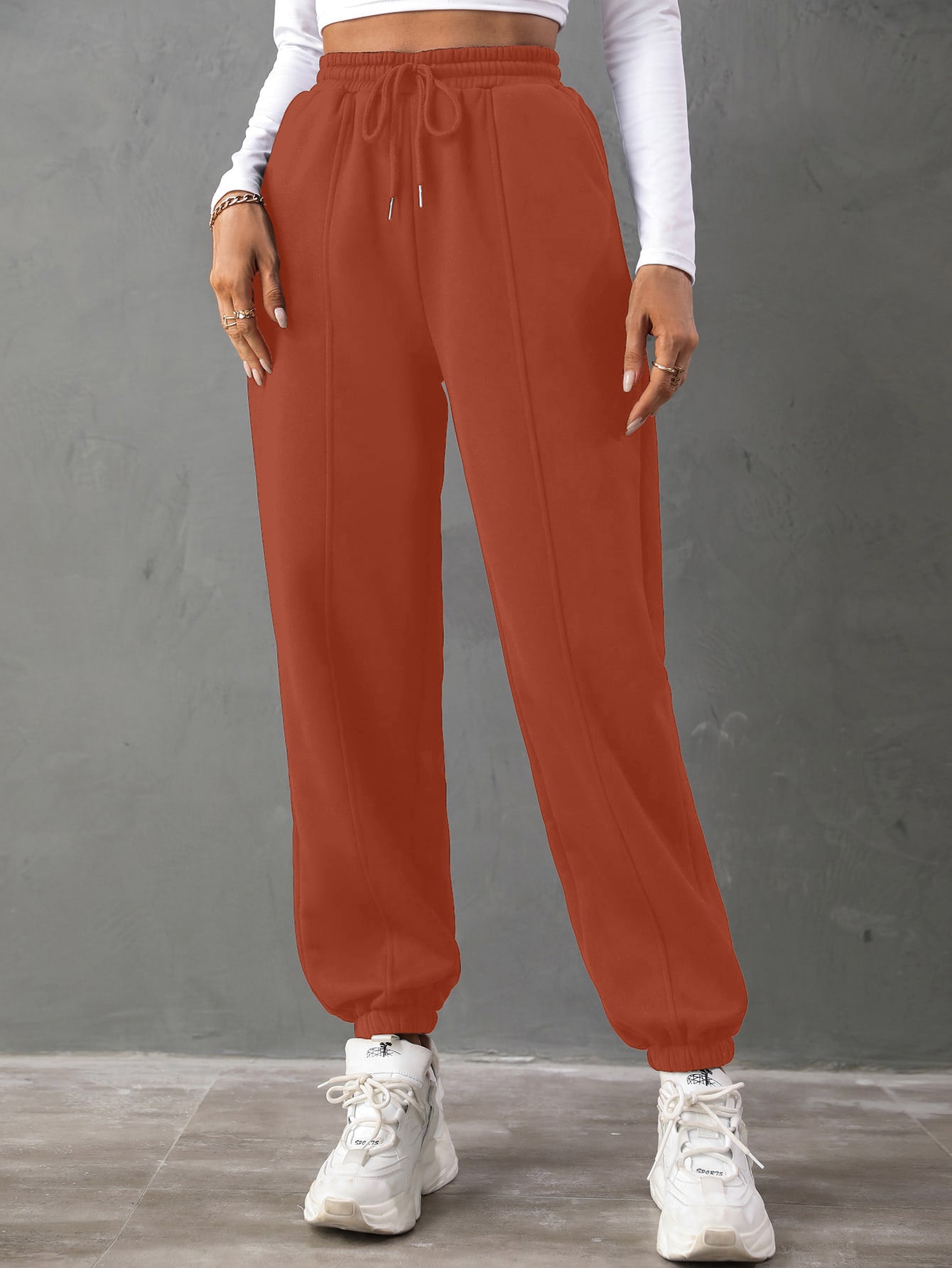 FELIX SOLID DRAWSTRING WAIST SWEATPANTS NORTH RELAXED FIT JOGGER PANTS