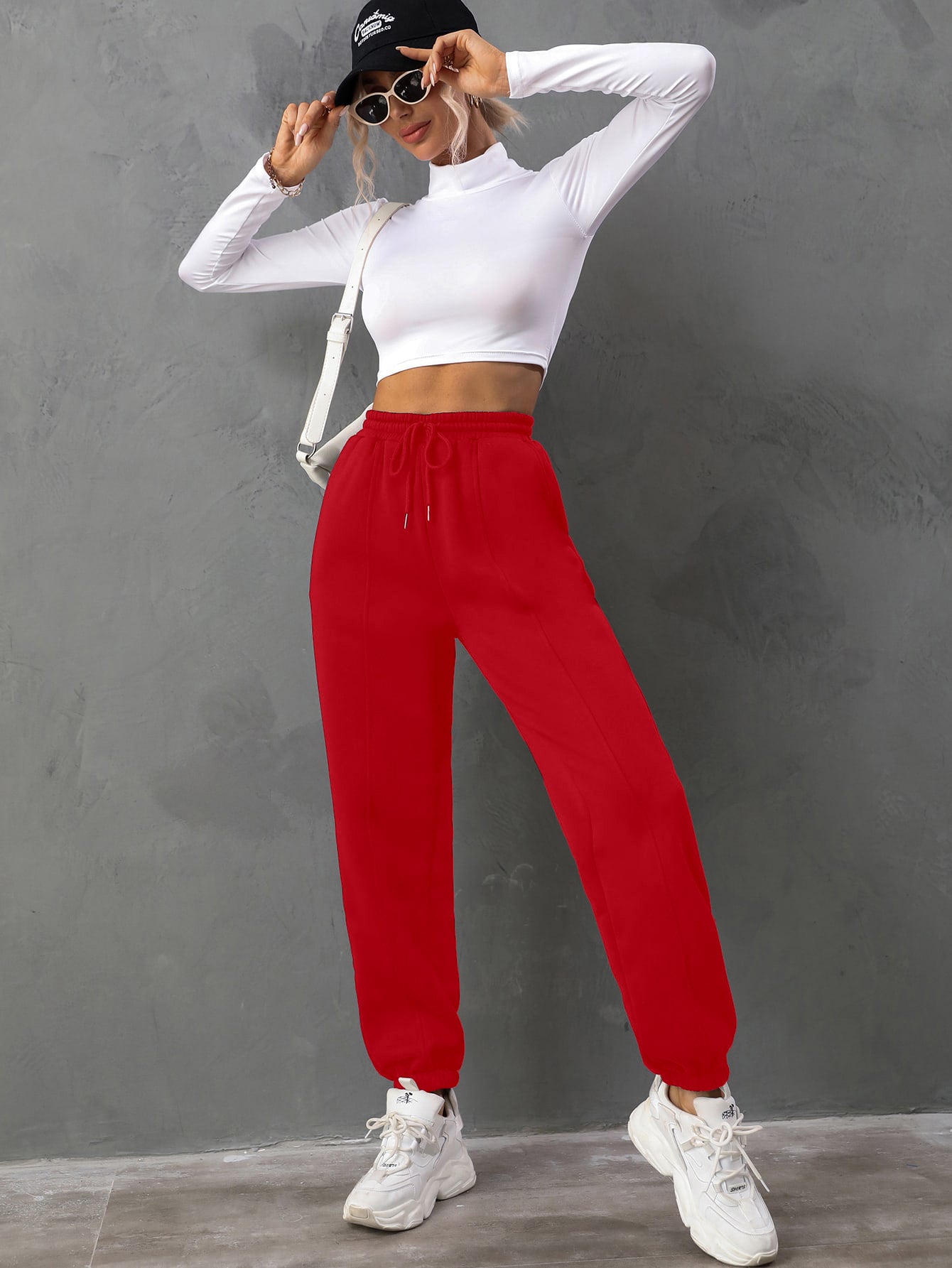 FELIX SOLID DRAWSTRING WAIST SWEATPANTS NORTH RELAXED FIT JOGGER PANTS
