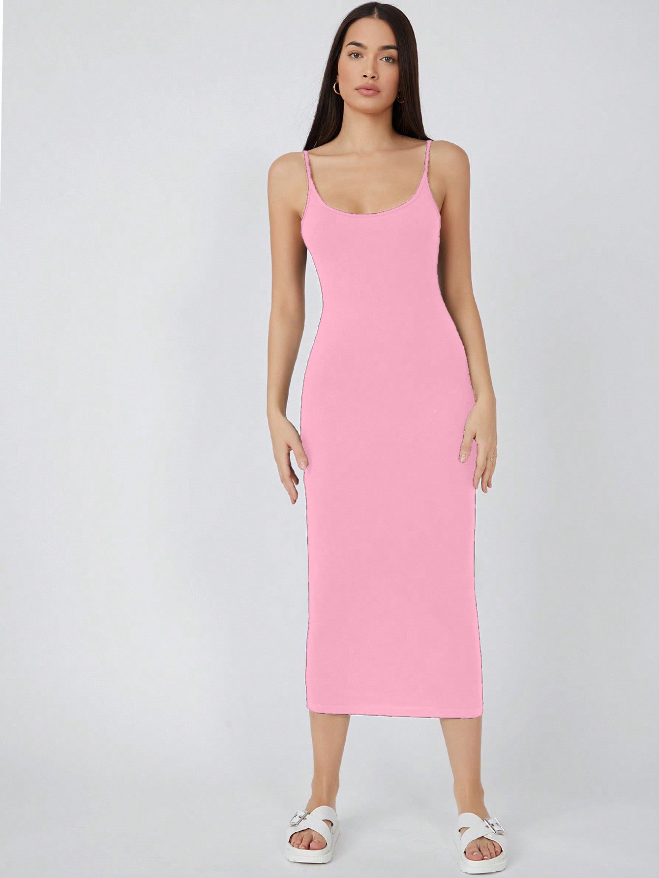 CILLIAN SOLID CAMI BODYCON CASUAL DRESS – Aahwan