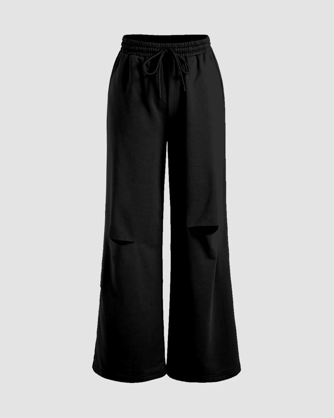 MEES SOLID OVERSIZED WIDE LEG KNEE HALF CUT BAGGY KOREAN PANTS