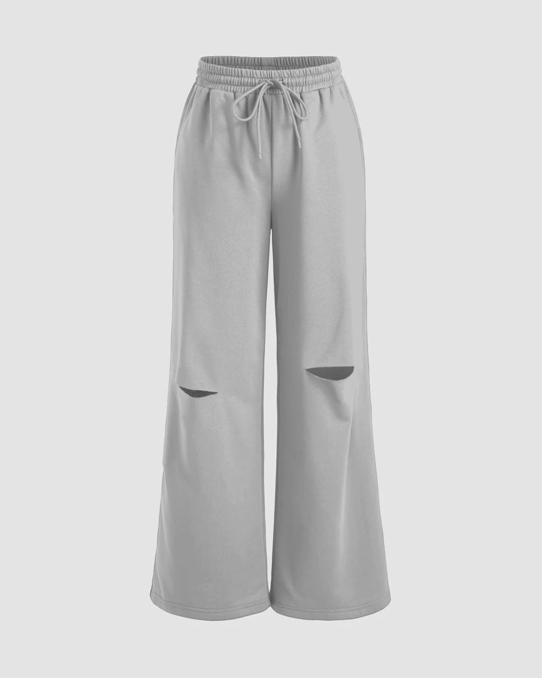 MEES SOLID OVERSIZED WIDE LEG KNEE HALF CUT BAGGY KOREAN PANTS